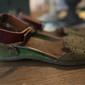 Spring Step Women's Sandals - Olive and Burgundy